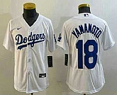 Youth Los Angeles Dodgers #18 Yoshinobu Yamamoto White Stitched Cool Base Nike Jersey,baseball caps,new era cap wholesale,wholesale hats